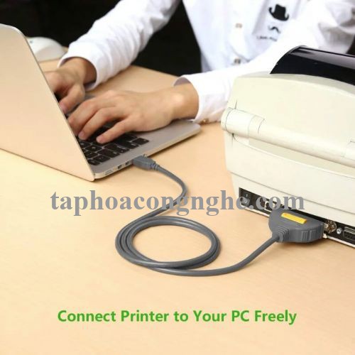 Ugreen 30228 3M màu Đen Cáp tín hiệu chuyển đổi USB 2.0 sang LPT âm cao cấp 20225 30030228